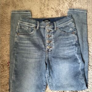 Express Women's Light Blue High Rise Jeans